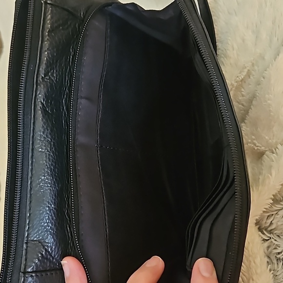 GREAT AMERICAN LEATHER WORKS Black Soft Pebble Leather Western Crossbody Bag - Picture 15 of 15